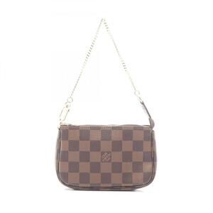 LOUIS VUITTON Brown Damier Leather Pochette Bag